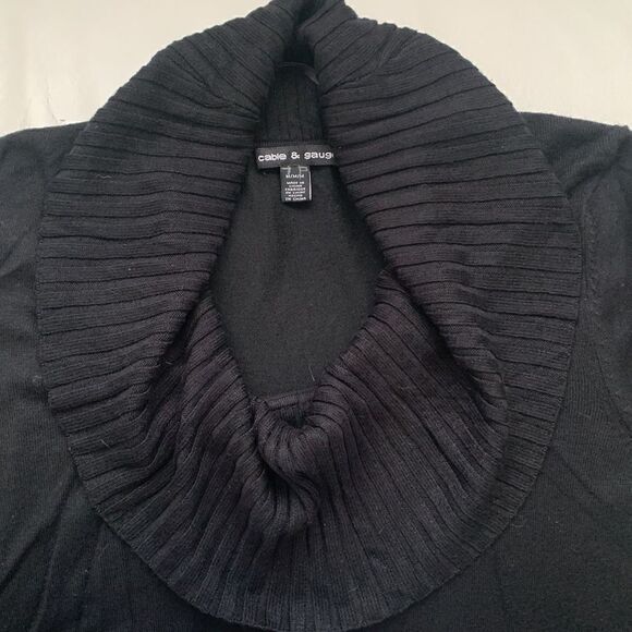 Cable & Gange Oversized Black Sweater Women’s Size M - Picture 2 of 8